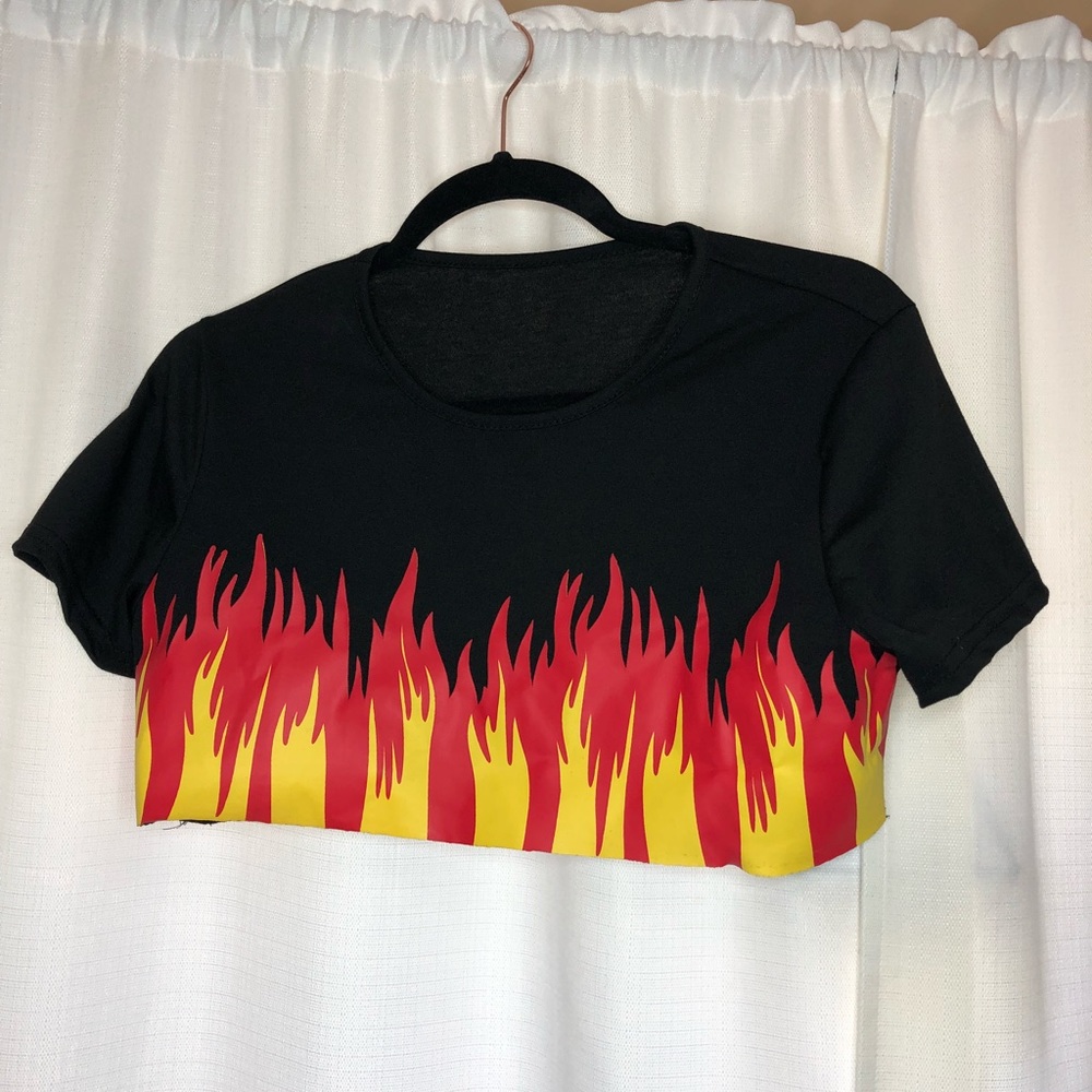 Cropped Flame T - Shirt